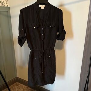 MICHAEL Michael Kors Black 3/4 Sleeve Silk Dress